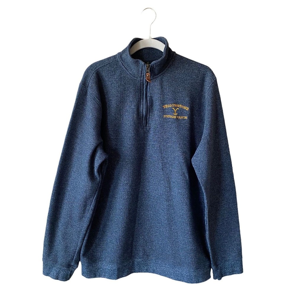 YELLOWSTONE DUTTON RANCH MORTIMER QUARTER ZIP EMBROIDERED PULLOVER Size Large